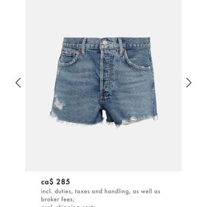 AGOLDE Parker vintage cutoff shorts in Lowkey